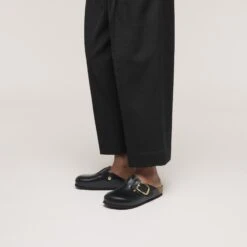 Birkenstock Boston Big Buckle Leather Black Dressy Leather -Birkenstock Sale Store 1030876 f look f