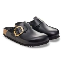 Birkenstock Boston Big Buckle Leather Black Dressy Leather -Birkenstock Sale Store 1030876 pair