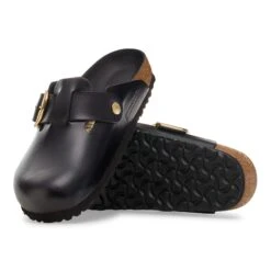 Birkenstock Boston Big Buckle Leather Black Dressy Leather -Birkenstock Sale Store 1030876 sole
