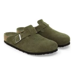 Birkenstock Boston Soft Footbed Suede Leather Thyme Tonal -Birkenstock Sale Store 1030879 pair