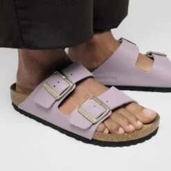 Birkenstock Arizona Birko-Flor Faded Purple 13 Birkenstock Arizona Birko-Flor Faded Purple -Birkenstock Sale Store 1030881 f closeup f