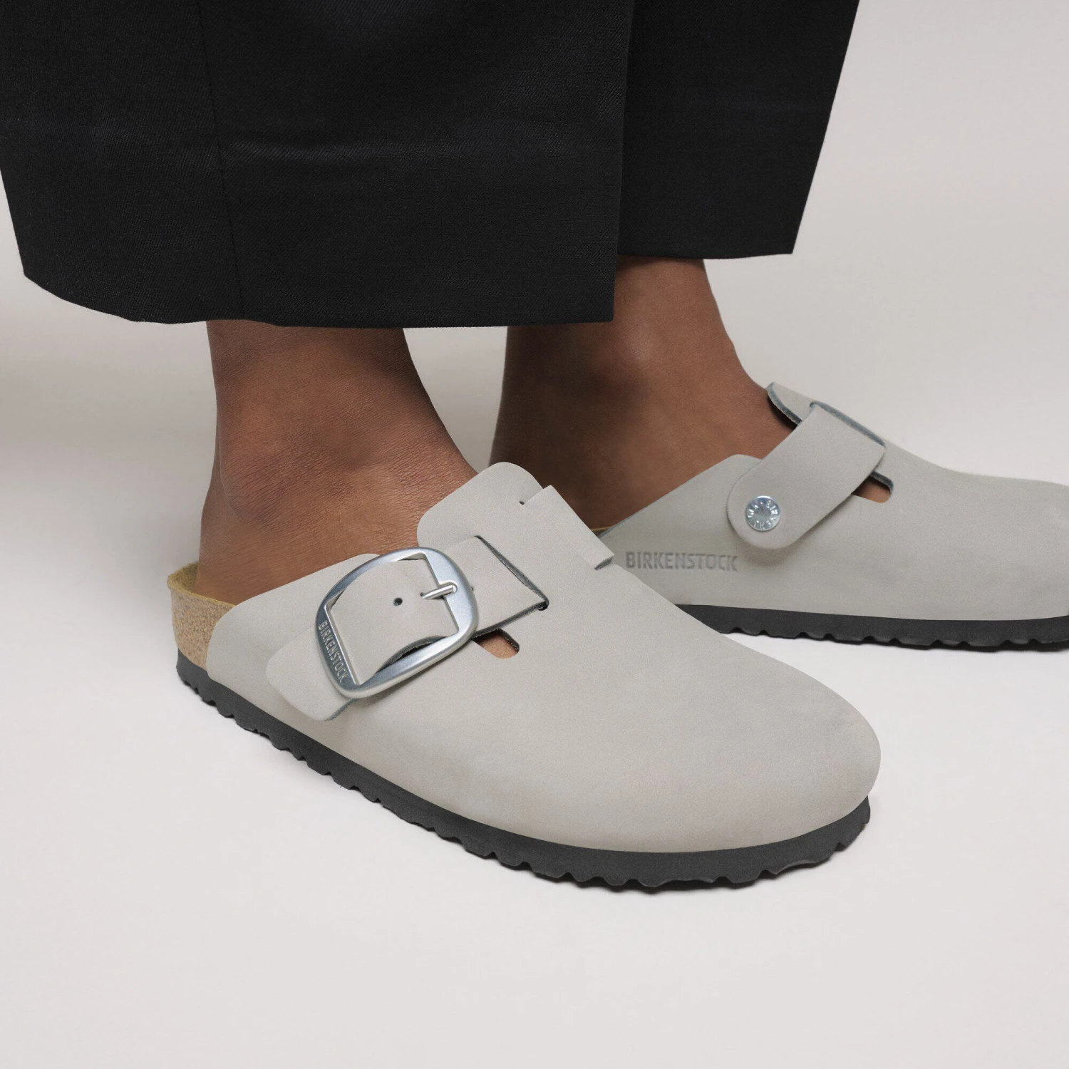 Birkenstock Boston Big Buckle Nubuck Leather Stone Coin 7 Birkenstock Boston Big Buckle Nubuck Leather Stone Coin - Image 7