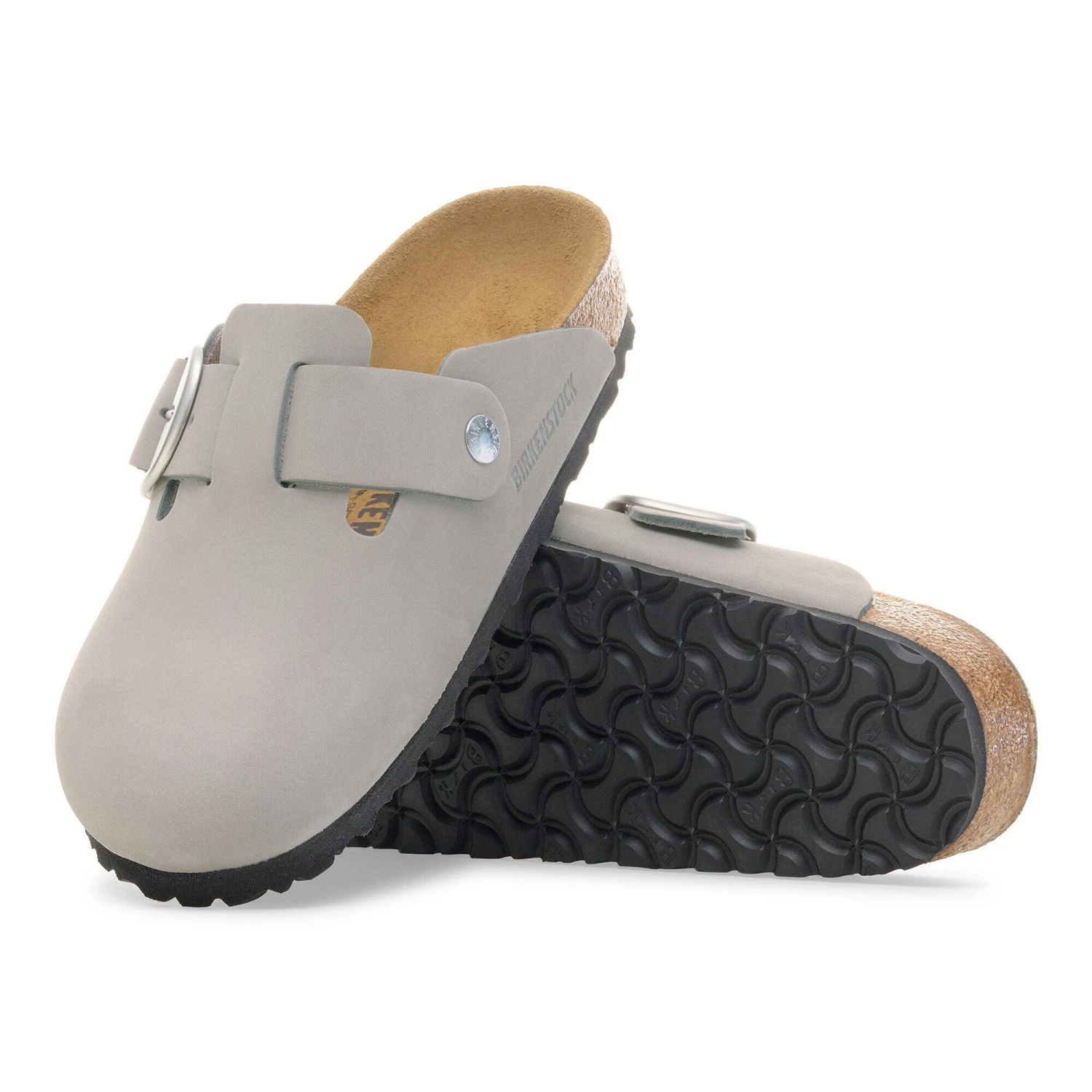 Birkenstock Boston Big Buckle Nubuck Leather Stone Coin 5 Birkenstock Boston Big Buckle Nubuck Leather Stone Coin - Image 5