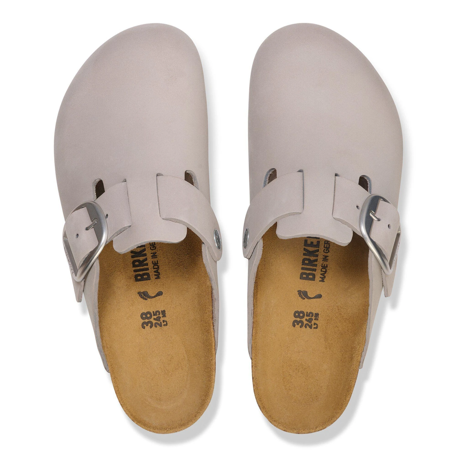 Birkenstock Boston Big Buckle Nubuck Leather Stone Coin 2 Birkenstock Boston Big Buckle Nubuck Leather Stone Coin - Image 2