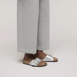 Birkenstock Catalina Luxe Buckle Birko-Flor Silver Metallic -Birkenstock Sale Store 1030920 f look f