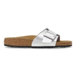 Birkenstock Catalina Luxe Buckle Birko-Flor Silver Metallic -Birkenstock Sale Store 1030920 side