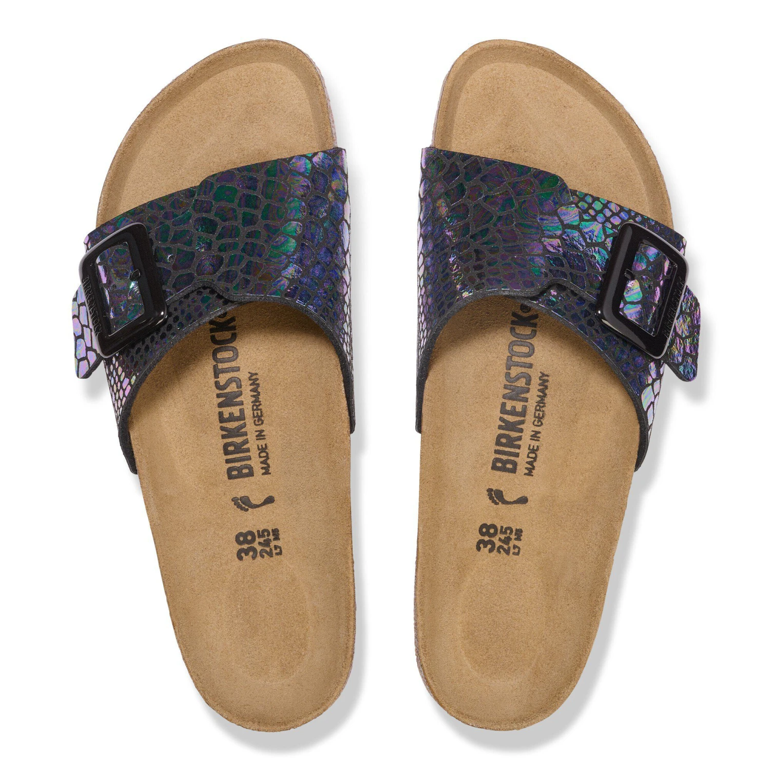 Birkenstock Catalina Luxe Buckle Synthetics Shiny Snake Black 2 Birkenstock Catalina Luxe Buckle Synthetics Shiny Snake Black - Image 2