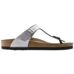 Birkenstock Gizeh Birko-Flor Silver 10 Birkenstock Gizeh Birko-Flor Silver -Birkenstock Sale Store 43853 side