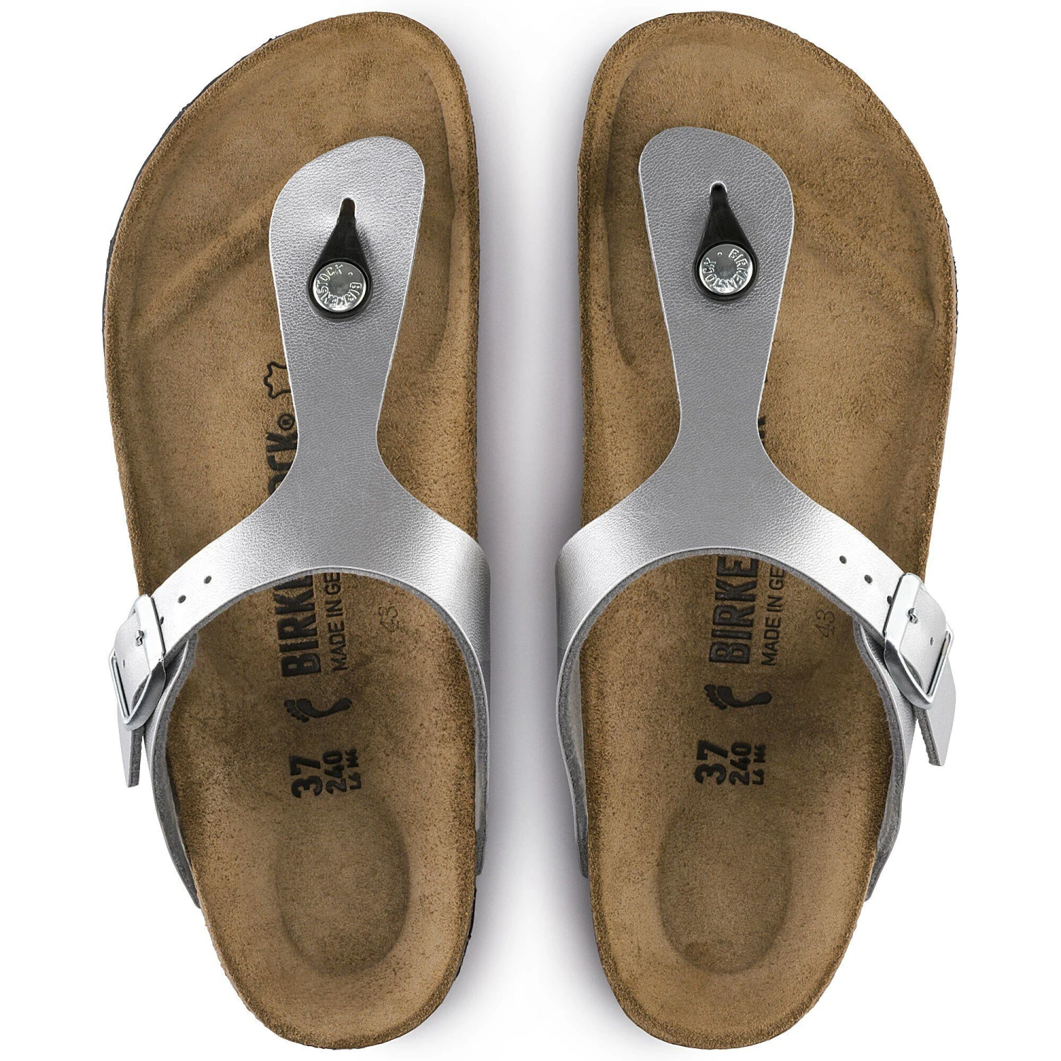 Birkenstock Gizeh Birko-Flor Silver 2 Birkenstock Gizeh Birko-Flor Silver - Image 2