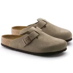 Birkenstock Boston Soft Footbed Suede Leather Taupe -Birkenstock Sale Store 560771 pair