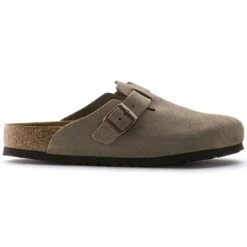 Birkenstock Boston Soft Footbed Suede Leather Taupe -Birkenstock Sale Store 560771 side