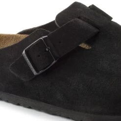 Birkenstock Boston Soft Footbed Suede Leather Black -Birkenstock Sale Store 660473 detail 1