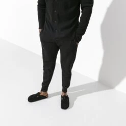 Birkenstock Boston Soft Footbed Suede Leather Black -Birkenstock Sale Store 660473 f look m