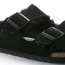 Birkenstock Arizona Shearling Suede Leather Black -Birkenstock Sale Store 752663 detail 1