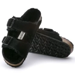 Birkenstock Arizona Shearling Suede Leather Black -Birkenstock Sale Store 752663 sole