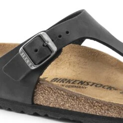 Birkenstock Gizeh Oiled Leather Black -Birkenstock Sale Store 845251 detail 1