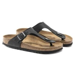 Birkenstock Gizeh Oiled Leather Black -Birkenstock Sale Store 845251 pair
