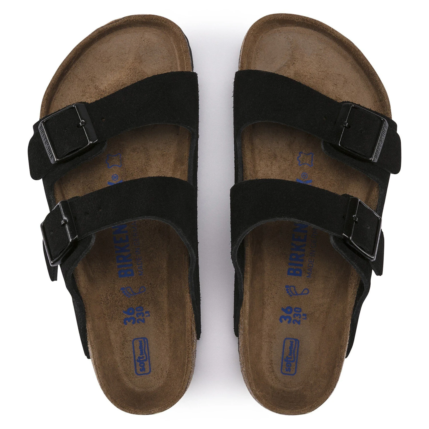 Birkenstock Arizona Soft Footbed Suede Leather Black 2 Birkenstock Arizona Soft Footbed Suede Leather Black - Image 2